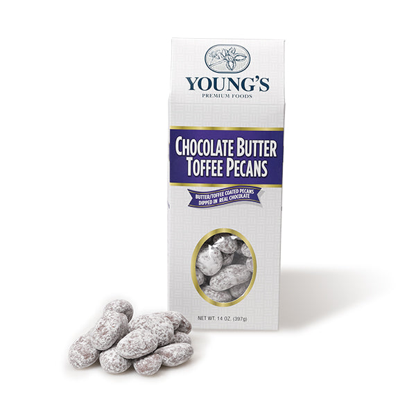 Chocolate Butter Toffee Pecans - 14oz Box Sku 123