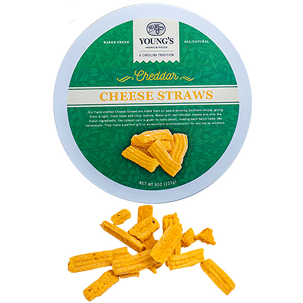 Cheese Straws "Cheddar" Tin 8oz. Sku 3541