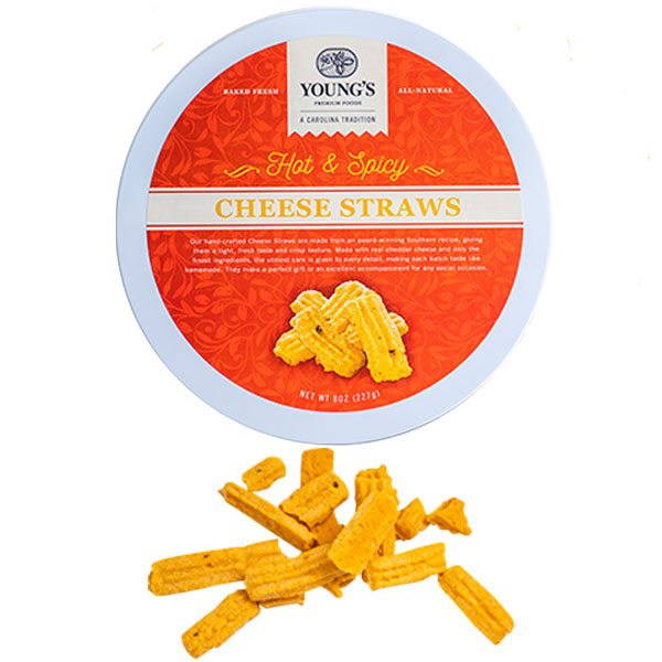 Cheese Straws "Hot & Spicy" Tin 8oz. Sku 3543